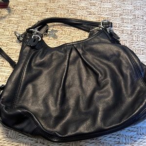 Late 90s black leather coach bag. Large/lots of storage